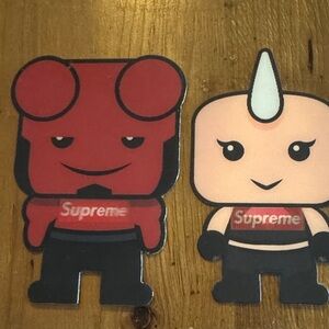 Supreme Red Devil and Cream Unicorn Character Stickers